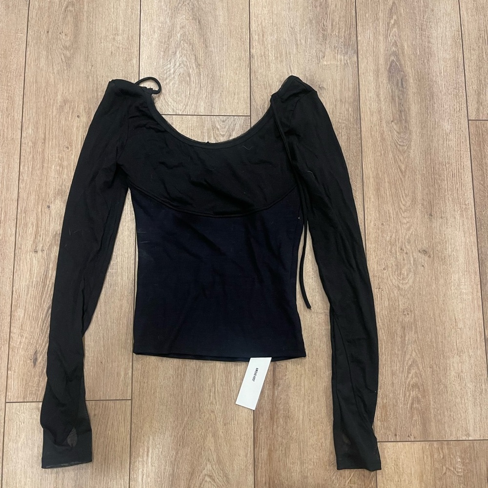 Elegant Black Long Sleeve Women's Top